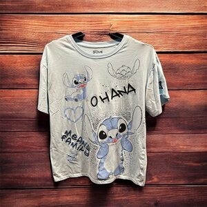 Disney Lilo & Stitch Ohana Graphic Print T Shirt Raised Lettering XXL